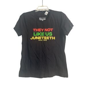 NWOT Women's Cut Black Short Sleeve Tee Shirt Juneteenth Since 1865 Size Medium